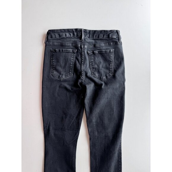 MOTHER The Looker Ankle Fray Blackbird Cropped Mid Rise Skinny Jeans, Size 27 - Picture 9 of 16